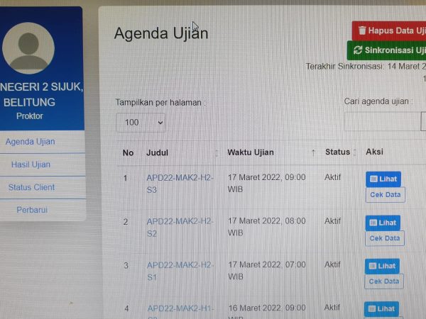 PENGINSTALAN APLIKASI APD UJI COBA INSTRUMEN AKADEMIK TAHAP 2 DAN PROSES SINKRONISASI